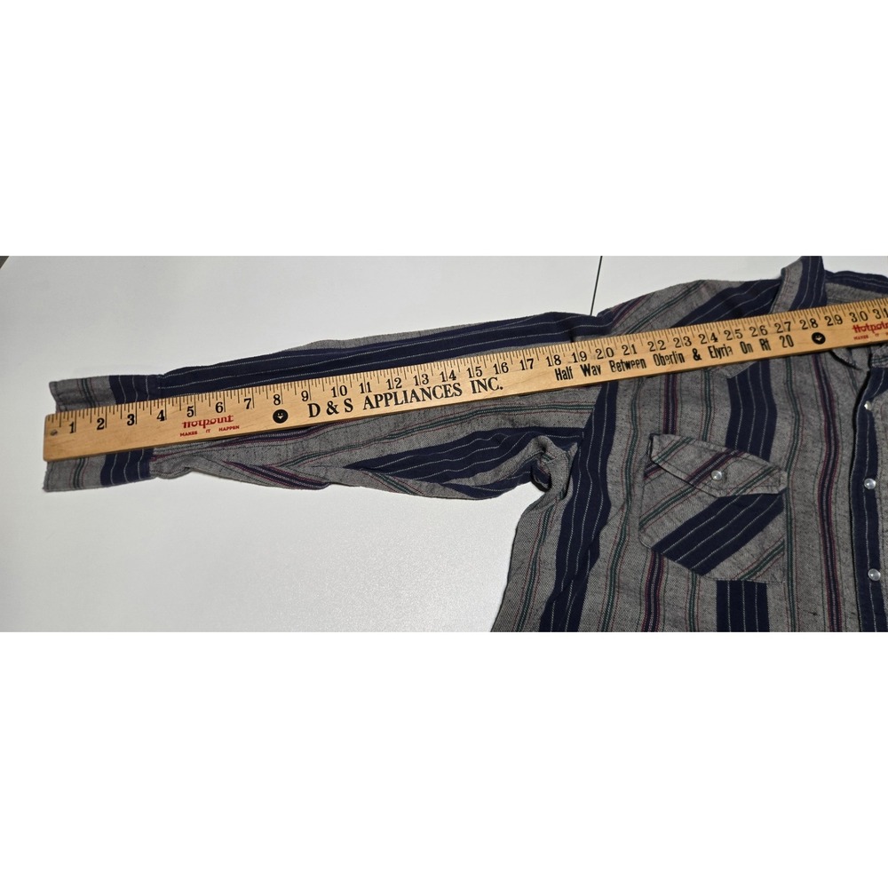 Sheplers Vertical Striped Western Shirt Men's XL Cotton Pearl Snap - Picture 2 of 5